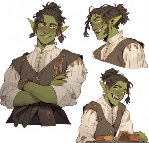 Dnd Orc, Half Orc, Goblin Art, Half Elf, Elf Characters, Dungeons And Dragons Characters, Dnd Art, Pinturas Disney, Character Design Male