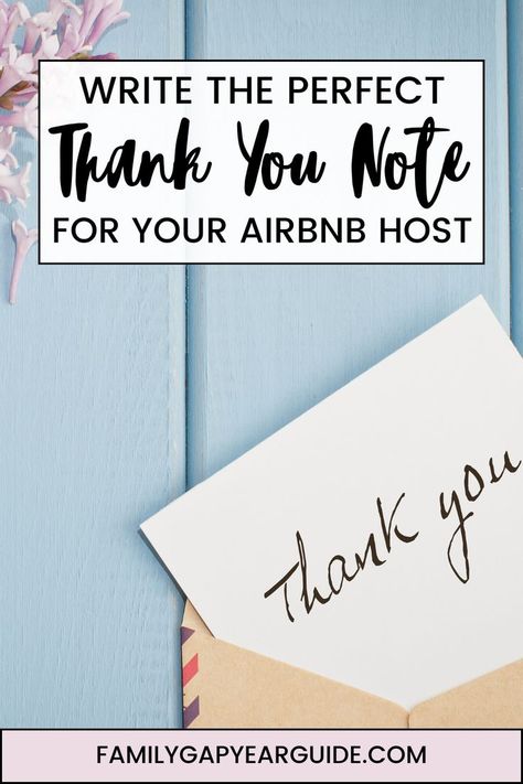 Need a quick example of how to write a great thank you note for your Airbnb host? We've got several copy-and-paste thank you note options here. Pick your favorite, customize as needed, and you're well on your way to a 5-star guest review! Best Thank You Message, Thank You Messages, Airbnb Host, Copy And Paste, Gap Year, Thank You Notes, Thank You Gifts, To Leave, 5 Star