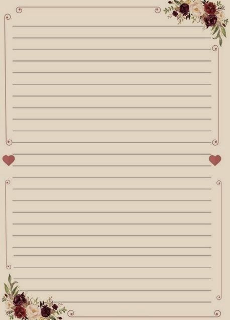 Vintage Writing Paper, Notebook Paper Template, Kertas Vintage, Writing Paper Template, Writing Paper Printable Stationery, Rasy Koni, Free Printable Stationery, Etiquette Vintage, Note Writing Paper