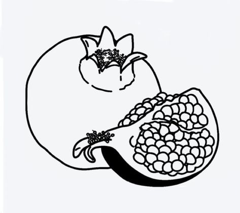 Pomegranate Drawing, Pomegranate Tattoo, Bug Tattoo, Tattoo Simple, Black Ink Tattoos, Future Tattoos, Simple Tattoos, Pomegranate, Tattoo Artists