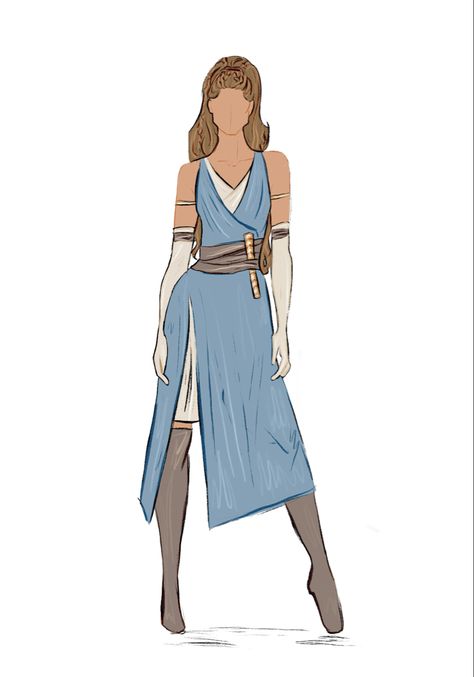 Star Wars Outfit Ideas Women, Star Wars Princess Outfit, Star Wars Dresses Inspired Outfits, Jedi Clothing Women, Star Wars Outfits Women Jedi, Starwars Oc Outfit, Star Wars Clothes Design, Star Wars Inspired Dress, Jedi Robes Women