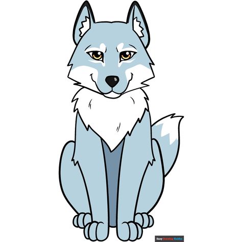 How to Draw a Cartoon Wolf Sitting Wolf Drawing, Wolf Easy Drawing, Cartoon Wolf Drawing, Wolves Drawing, New Drawing Ideas, Wolf Drawing Easy, Mascot Ideas, Wolf Cartoon, Cartoons Drawing