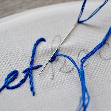 Script Fonts Embroider Letters By Hand, Embroidering Letters, Embroider Letters, How To Embroider Letters, Hand Embroidery Letters, Letter Ideas, Embroidery Alphabet, Embroidered Initials, Embroidery Letters