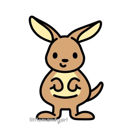 Cute kangaroo sticker #australia Kangaroo Cartoon Drawing, Kangaroo Cookies Decorated, Kangaroo Drawing Cute, Kangaroo Drawing Easy, Kangaroo Cute, Kangaroo Clipart, Kangaroo Cartoon, Kangaroo Drawing, Kangaroo Illustration