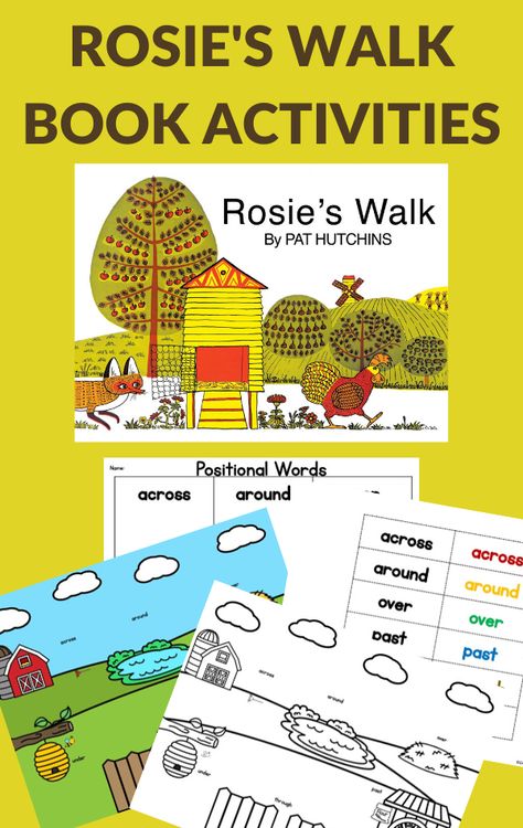 Grab these free printable activities to go with the book, Rosie's Walk. All the Rosie's Walk activities work on positional words. #bookactivities #GrowingBookbyBook #positionalwords #teaching Rosie’s Walk Craft, Rosie’s Walk Activities, Rosie’s Walk, Lifecycle Of A Chicken, Positional Words Kindergarten, Rosies Walk, Positional Words Activities, Positional Language, 2023 Classroom