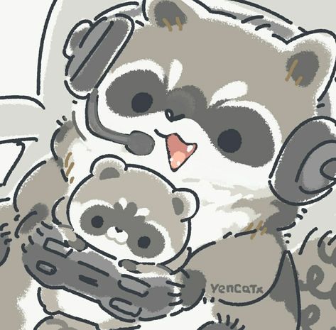 Budsforbuddies Heat, Cute Raccoon Art, Toast The Raccoon, Raccoon Drawing, Bahasa Jepun, Raccoon Art, Pet Raccoon, Cute Kawaii Animals, 강아지 그림