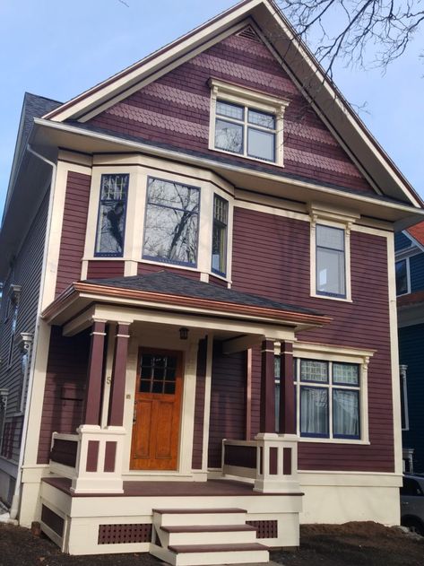 Fixing the Front Façade – restoring our 1910 house exterior one side at a time at 5 Alexandra St. 1910 House, Attic Vents, 1920s Photos, Porch Ceiling, Storm Windows, Ceiling Ideas, Decorative Mouldings, City Landscape, Burgundy Wine