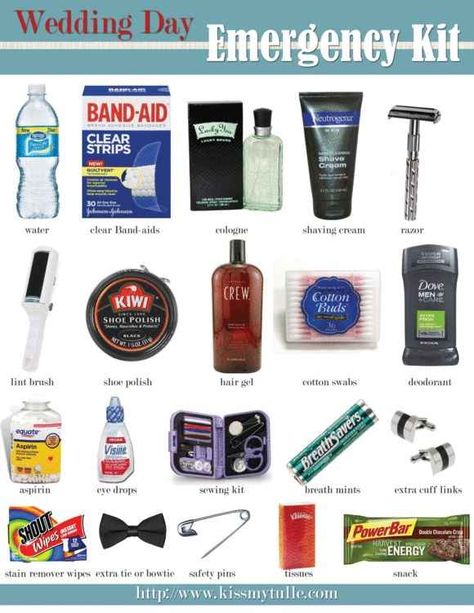 And this one that’ll make sure the groom is prepared, too. Emergency Kit Checklist, Wedding Day Emergency Kit, Bride Emergency Kit, Wedding Survival Kits, Diy First Aid Kit, Wedding Emergency Kit, Wedding Day Checklist, Bride Friend, Wedding Gifts For Bride And Groom