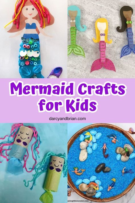 Mermaid Crafts For Kids, Little Mermaid Crafts, Diy Mermaid Tail, Mermaid Slime, Paper Doll Craft, Crafts For Kids Easy, Mermaid Headband, Mermaid Crafts, Mermaid Diy