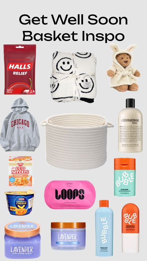 Get Well Soon Basket Inspo!😷🤒❤️#getwellsoon#gift Sick Basket, Get Well Soon Basket, Nissin Cup Noodles, Get Well Gift Baskets, Flavor Drops, Cup Noodles, Get Well Soon Gifts, Hydrating Moisturizer, Get Well Gifts