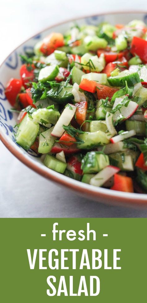 Crunchy Green Salad, Non Lettuce Salads Healthy, Vegetable Salads Without Lettuce, Green Vegetable Salad Recipes, Green Vegetables Salad, Salad Ideas Without Lettuce, Fresh Veggie Salad Recipes, Easy Vegetable Salad Recipes Healthy, Nonstarchy Veggies Recipes