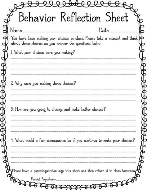 Teacher Dollar Days and a Teacher Planner Bummer Behavior Sheets For Students, Behaviour Reflection Sheet, Reflection Sheets For Students, Behavior Think Sheet Free Printable, Behavior Reflection Sheet Elementary, Think Sheets For Behavior Free Printable, Think Sheets For Behavior, Behavior Think Sheet, Behavior Sheet