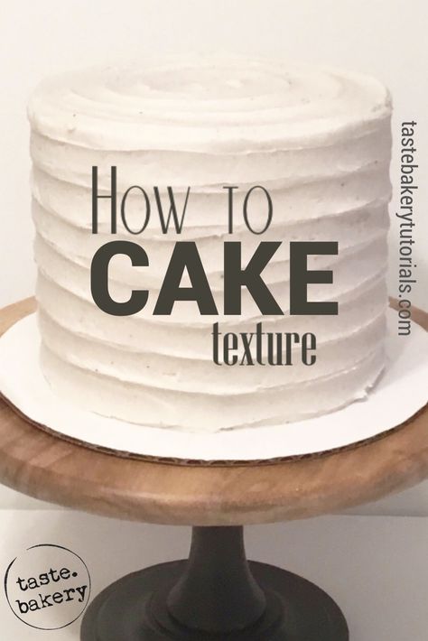 How To Frost A Cake With Buttercream, Single Layer Cake Decorating Ideas, How To Make Lines On A Cake, White Frosted Cake Decoration, Frosted Cakes Decoration, Easy Elegant Cakes Decorating, How To Do Textured Buttercream, Textured Cake Decorating, Rustic Buttercream Cake Texture