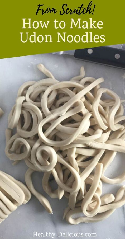 Homemade Chinese Noodles Recipes, Homemade Dumpling Noodles, Homemade Udon Noodle Recipe, Homemade Yakisoba Noodles, How To Make Udon Noodles From Scratch, Homemade Asian Noodles, Thick Noodles Recipe, How To Make Udon Noodles, Homemade Rice Noodle Recipes