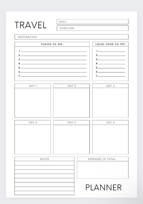 Travel Day to Day Planner,Vacation Planner,Travel Planner,Travel,Travel Itinerary,Travel Planner Template,Travel Organizer,Daily Planner - Etsy 日本 Travel Spreadsheet, Vacation Planner Template, Rendered Floor Plan, Travel Planner Template, Daily Planner Printables Free, Circuit Ideas, Planner Essential, Study Organization, Itinerary Template