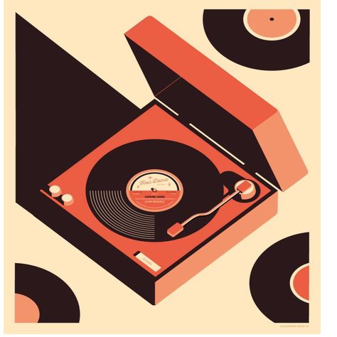 Vinyl Player, 카드 디자인, Personalised Prints, Portrait Frame, Retro Illustration, Record Player, Wall Poster, 로고 디자인, Personalized Prints