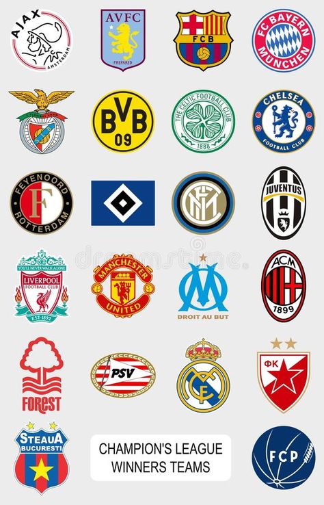 European football teams logos. Vector official logos collection of the most impo , #sponsored, #Vector, #official, #collection, #logos, #European #ad European Football Club Logos, All Football Club Logo, Football Clubs Logos, Soccer Logos Design, Logo Team Football, Football Teams Logo, Football Club Logo Design, Football Team Logo Design, Football Club Logos