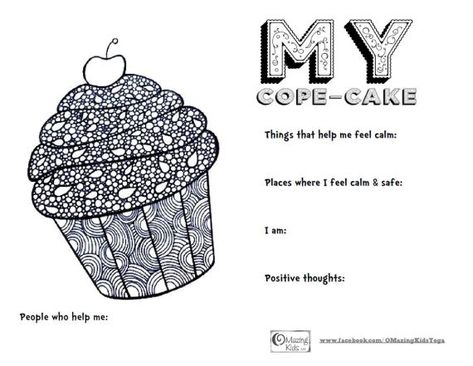 My Cope-Cake - free printable from OMazing Kids Coping Skills Therapy Activity, Coping Skills Elementary, Coping Skills Arts And Crafts, Birthday Therapy Activities, Coping Skills Worksheets For Kids, Coping Skills Group Activities, Expressive Therapy Activities, Drawing Therapy Activities, Kids Counseling Activities