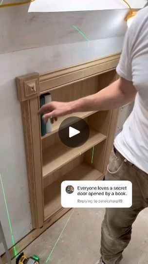 2.2K views · 6.3K reactions | New to wood working 💥 woodworking or having trouble with certain woodprojects? Whether you are a beginner woodworker or expert, these #woodworkingtips from the pros will speed up and simplify your projects.

💪 Improve your DIY skills with these awesome tips that help you learn how to create perfect furniture, crafts and home repair.

💡 Discover how to create beautiful woodworkingprojects from scratch, for sale or simply to decorate your home!

📒 There are more than 16 000 woodworkingplans containing step by step instructions on whatever you are working on.

💣 The plans are 77 % off

👇 You will get 👇

✔ Step-by-step instructions with photos

✔ Cutting and material list

✔ High quality blueprints and schematics

✔ Views from all angles

✔ CAD / DWG softwa Hidden Bookshelf Door, Bookshelf Door, Secret Hiding Places, Dancing Drawings, Bookcase Decor, Bookshelf Design, Unique Interior Design, Decorative Ideas, Secret Compartment