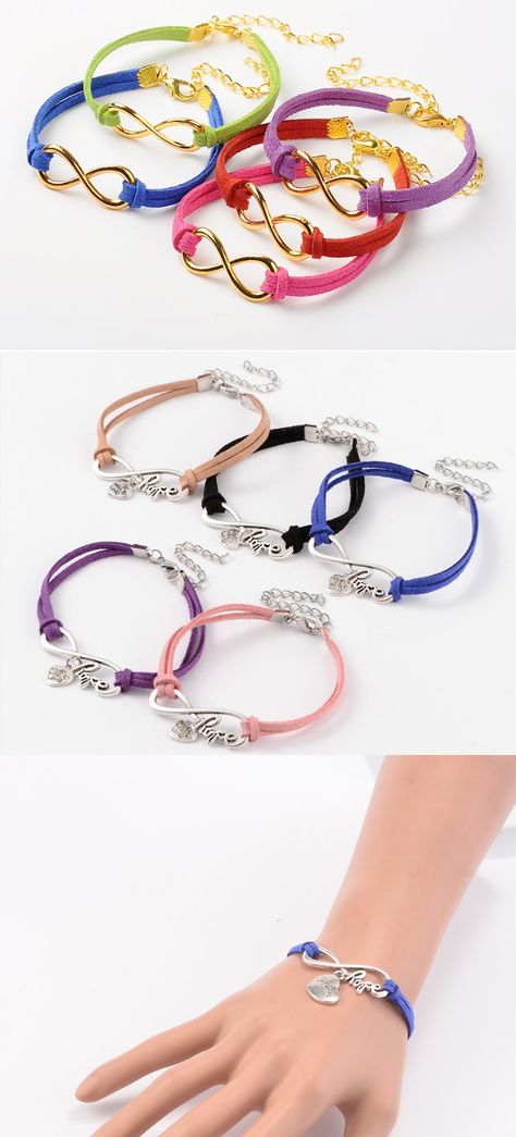 Suede Cord Crafts, Suede Cord Bracelet Diy, Suede Bracelet Diy, Crystal Jewelry Ideas, Faux Suede Bracelets, Leather Accessories Diy, Cord Bracelet Diy, Bracelets Heart, Nylon Bracelet