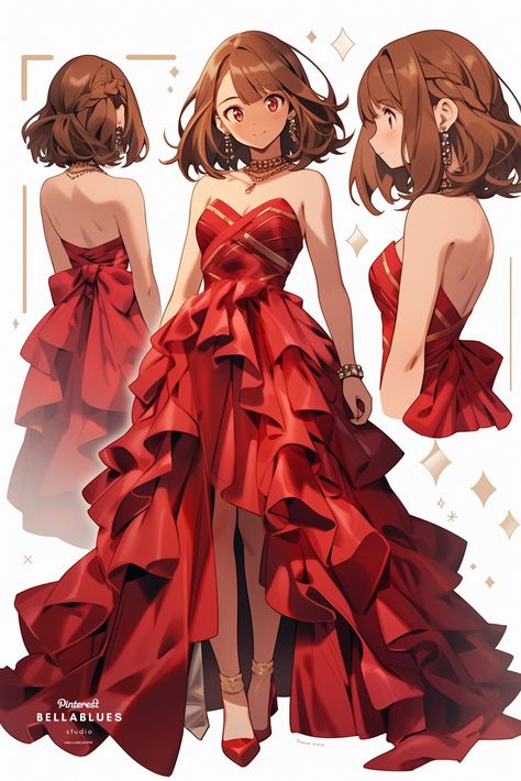 Glamorous Gowns, Ochako Uraraka, Dark Anime Guys, Space Girl, Steal The Spotlight, Anime Dress, Vintage Character, Fashion Design Drawings, Girls Illustration