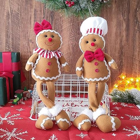 Large Christmas Decorations, Gingerbread Man Decorations, Christmas Tree And Fireplace, Man Doll, Cozy Christmas Decor, Christmas Gingerbread Men, Xmas Tree Ornament, Christmas Party Supplies, Christmas Plush