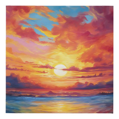 Mountain Sunset Painting, Sunset Painting Easy, Beach Sunset Painting, Sunset Canvas Painting, Rainbow Sunset, Watercolor Art Landscape, Forest Sunset, Sunrise Painting, Colorful Sunset