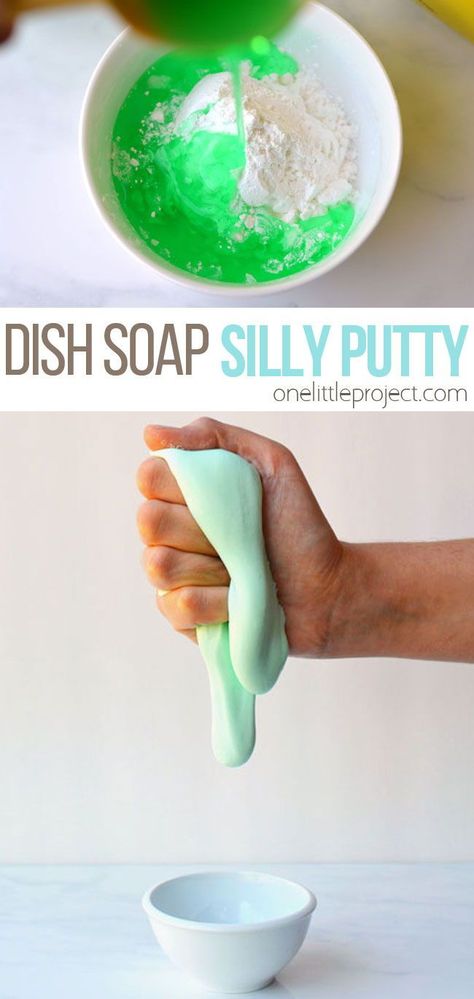 Silly Putty Recipe, Homemade Putty, Dish Soap Slime, Putty Recipe, Soap Slime, Easy Slime Recipe, Kitchen Ingredients, Diy Slime Recipe, Silly Putty