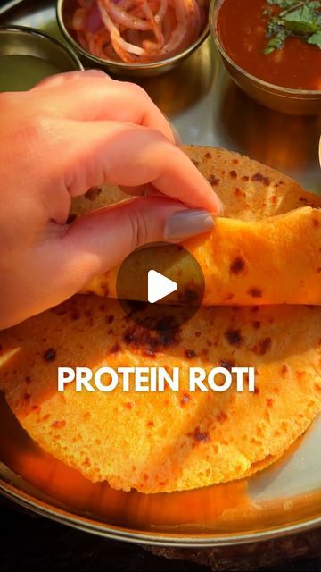 Somewhat Chef  Shruti Mahajan on Instagram: "Comment if you want 30+ Protein Rich Easy Recipes, I’ll send them to you.  Protein Roti is a super soft Roti that is Protein Rich and stays soft even the next day.  Usually, we consume chapatti made from whole wheat flour, or in this new era, we have also started consuming chapatti made up of various flours such a ragi, Bajra, sattu, etc.  “Protein Roti” is going to be a slightly different concept as this roti ensures a good amount of protein in your meal, and is very simple to make and consume!  This is a good alternative for people who are trying to lose weight or those who are unable to meet the protein requirements of the day.  This chapatti recipe is very less time-consuming and is yet extremely nutritious, it will simply add a punch of nut Healthy Roti, Lunch High Protein, Dinner High Protein, Soft Roti, High Protein Lunch, High Protein Dinner, Roti Recipe, Protein Dinner, Vegetarian Indian