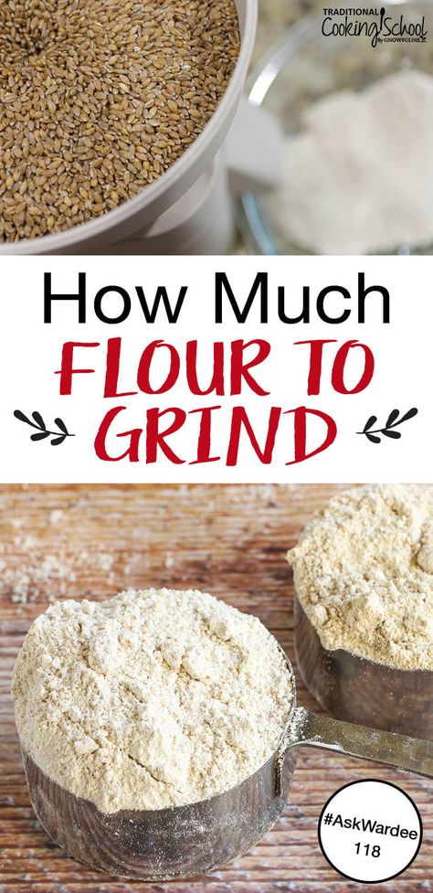 If you love freshly-ground flour for baking, you may sometimes get confused... How many berries should you grind to make up a certain amount of flour? Wonder no more! Here's an easy wheat berries to flour conversion rate, so you can quickly know how much flour to grind. This berries to flour ratio works for nearly all grains, too! #wheat #flour #bread #baking #homegrainmill #stonegrainmill #mockmill Make Your Own Flour, Wheat Berry Recipes, How To Make Flour, Einkorn Recipes, Healthy Flour, Flour Bread, Wheat Recipes, Wheat Berries, Grain Foods