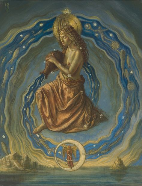 2014 Zodiac Aquarius by Jake Baddeley Aquarius Art, Esoteric Art, Astrology Art, Age Of Aquarius, Egyptian Hieroglyphics, Zodiac Art, Aquarius Zodiac, Visionary Art, Limited Edition Art Print