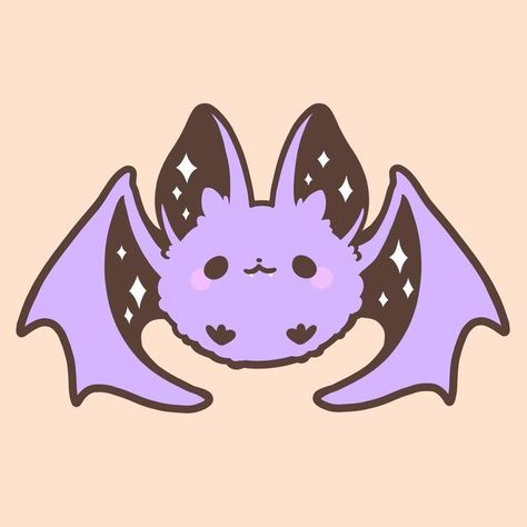 Emma on Instagram: "Floofy bat💜thinking about adding this as another stretch goal tomorrow for Kickstarter since we’ve reached all our goals! 😭also maybe Washi tape??? Idk how I’d add that tho" Cartoon Bat, Dark Kawaii, Halloween Wallpaper Cute, Bat Art, Bat Design, Bat Tattoo, Cute Bat, Halloween Drawings, Kawaii Doodles