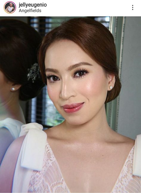 Fresh and younger looking bridal makeup look | instagram | MUA: Jelly Eugenio Jelly Eugenio Makeup, Bridal Makeup Looks, Face Hair, Bridal Makeup, Jelly, Makeup Looks, Hair Makeup, Makeup, Hair