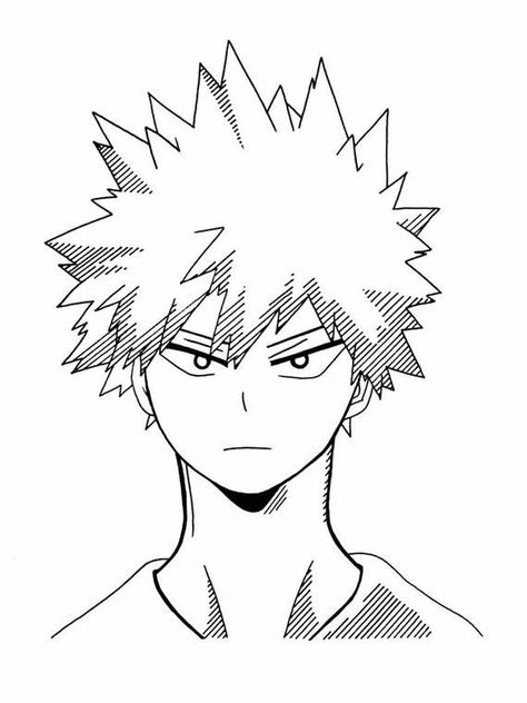 My Hero Academia Bakugou, Anime Lineart, Sketches Easy, Anime Drawings Tutorials, Anime Tattoos, Cute Coloring Pages, Anime Character Drawing, Cool Art Drawings, Anime Sketch