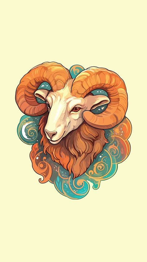 Explore our stunning collection of Aries-inspired apparel and home decor, adorned with vibrant colors and esoteric motifs. Click on the link above to shop now and infuse your life with the energetic spirit of the Ram Aries Witch Art, Aries Fantasy Art, Zodiac Aries Art, Aries Animal, Aries Drawing, Ram Illustration, Aries Vibes, Ram Drawing, Ram Art