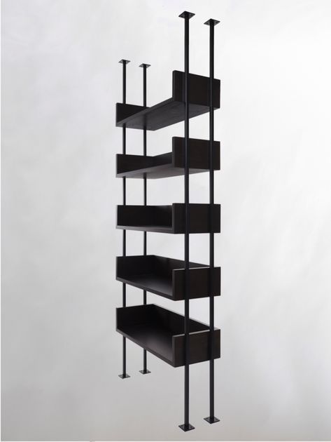 Nº 144 BOOKSHELF Steel Bookshelf, Floating Bookshelf, House Shelves, Metal Bookshelf, Floating Bookshelves, Metal Bookcase, Residential Building Design, Bookshelves In Living Room, Bookshelf Design