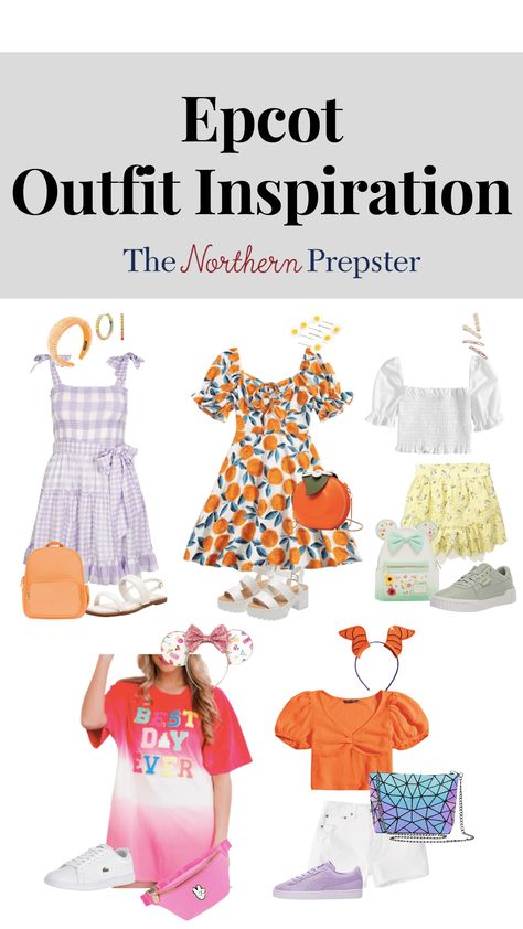 Outfits To Wear To Epcot, Family Epcot Outfits, Epcot Inspired Outfits, Epcot Outfit Ideas Family, Epcot Disney Outfit, Epcot Aesthetic Outfit, Figment Outfit, Cute Epcot Outfits, Epcot Disneybound Outfits