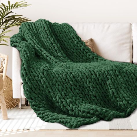 PRICES MAY VARY. 【Warm & Soft Chunky Knit Blanket】 : Experience unparalleled warmth and luxurious softness with our Chenille Chunky Knit Blanket Throw. Handmand from premium Chenille yarn, it not only feels gentle against your skin but also provides a cocoon of cozy comfort that's second to none. Whether you are sleeping or resting for a short time, this chunky blanket is a very good choice for you 【100% Handmade Crochet Blanket】: Each cable knit throw blanket is a labor of love, holey handmade Thick Knitted Blanket, Cable Knit Blankets, Chunky Knit Throw Blanket, Chic Sofa, Chenille Blanket, Hand Knit Blanket, Crochet Cozy, Chenille Throw, Chunky Knit Throw