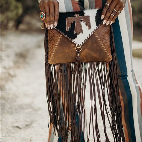 Haute Southern Hyde Western Fashion Thunderbird Fringe Crossbody Purse Fringe Crossbody Purse, Calvin Klein Handbags, Hobo Crossbody Bag, Handmade Handbags, Chain Crossbody Bag, Coach Crossbody Bag, Small Crossbody Bag, Powder Pink, Crossbody Purse