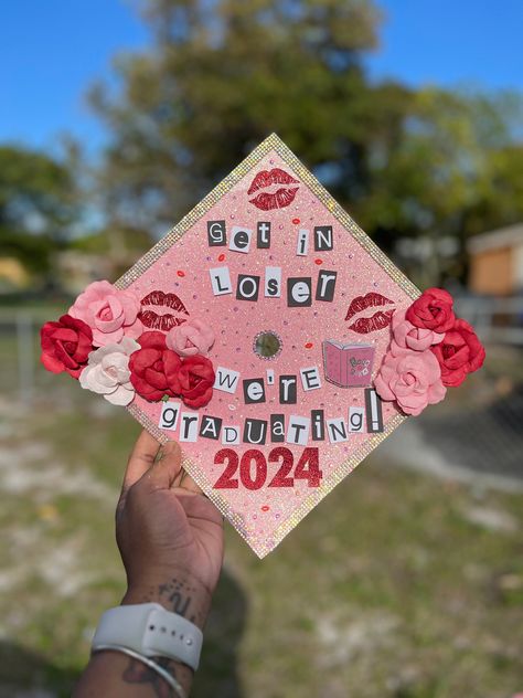 Custom Grad cap, made to order Ctrl Sza Grad Cap, Graduation Cap Designs Disney Princess, Grap Cap Ideas, Sleeping Beauty Graduation Cap, Hey Look Ma I Made It Grad Cap, Graduation Cap Designs Lyrics, Billie Eilish Grad Cap, Get In Loser We're Graduating, Sza Graduation Cap Design