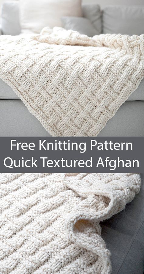 Textured Afghan - Free Pattern Knitted Afghan Patterns Free Easy, Free Afghan Patterns To Knit, Knitted Throw Patterns Free, Bulky Yarn Knitting Patterns Blanket, Afghan Knitting Patterns Free Easy, Lapghan Knitting Patterns Free, Knitting Blanket Free Pattern, Easy Afghan Knitting Patterns, Free Knitting Patterns For Afghans