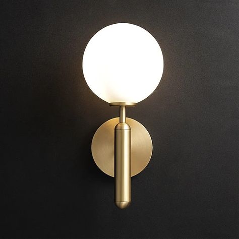 Wall Lights Brass Wall Mount Light, Globe Wall Light, Viria, Bedside Lighting, Modern Sconces, Gorgeous Glass, Wall Mounted Light, Modern Glass, Diffused Light