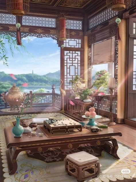 Ancient Chinese Interior, Ancient Chinese Room, Ancient Chinese House, Traditional Chinese House Interior, Chinese Palace Interior, Chinese House Design, Ancient Japanese Architecture, Japanese Palace, Chinese Bedroom