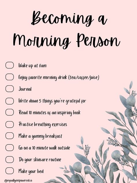 How To Be A Morning Person Tips, Be The Person You Want To Become, How To Be A Morning Person, How To Become A Morning Person, Becoming A Morning Person, Become A Morning Person, Not A Morning Person, Morning Drinks, Morning Habits