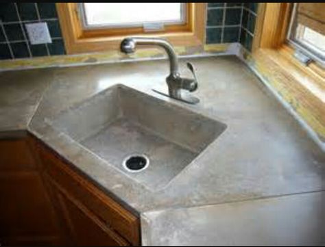 Beautiful Kitchen Countertops, Cost Of Countertops, Corner Kitchen Sink, Replacing Kitchen Countertops, Kitchen Remodel Countertops, Outdoor Kitchen Countertops, Concrete Countertops Kitchen, Beton Design, Kitchen Countertop Materials