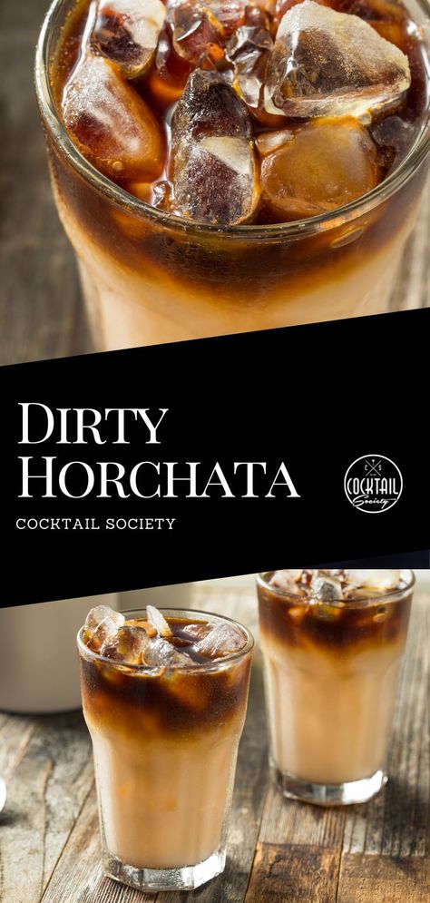 Horchata Liquor Cocktail Recipes, Horchata With Alcohol, Homemade Mexican Drinks, Spiked Horchata Recipe, Horchata Cocktail Recipe, Alcoholic Horchata, Horchata Rum Cocktails, Cinnamon Drinks Alcohol, Horchata Alcoholic Drink