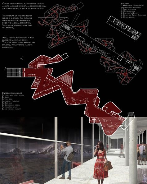 Tectonic museum | Cultural Architecture Project Transition Architecture Concept, Archeology Museum Architecture, Tectonics Architecture, Museum Concept Architecture, Museum Plan Architecture Projects, Psychology Architecture, Museum Design Architecture, Open Art Studio, Archeology Architecture