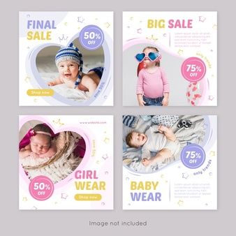 Carousel Ideas, Kids Branding Design, Icon Christmas, Baby Ads, Baby Layouts, Baby Posters, Nature Baby Shower, Baby Banners, Social Media Poster