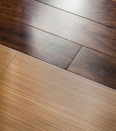 20+ Wood Floor To Tile Transition Ideas - DECOOMO Wood To Tile Transition, Flooring Transition Ideas, Red Kitchen Appliances, Tile To Wood Transition, Floor Transitions, Floor Transition Strip, Floor Transition, Transition Ideas, Types Of Floors