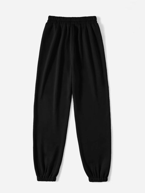 Black Sweatpants Outfit, Crop Top And Sweatpants, Women Sweatpants, Mens Smart Casual Outfits, Black Jogger Pants, Black Sweats, Sweatpants Outfit, Outfit Collage, Shein Pants